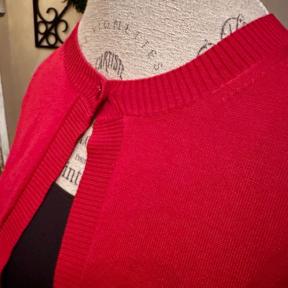 Talbots petite women’s silk solid red one-button cardigan sweater size small EUC - Picture 6 of 11
